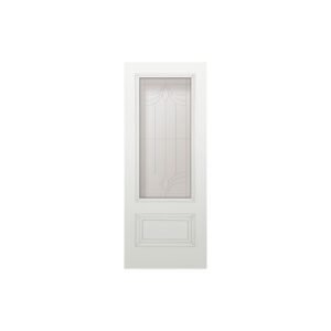 Usa interior si cu furnir natural York cu sticla saten Alb